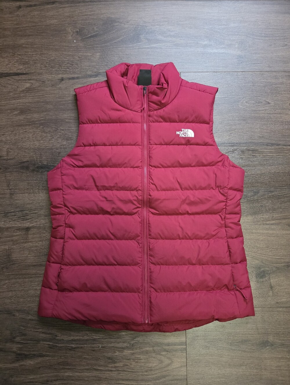 The North Face Pink Berry Puffer Vest Insulated Full Zip Women’s Sz Large